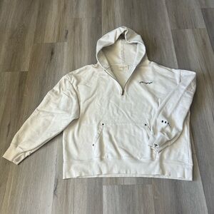 Half-Zip Hooded Sweatshirt - Cream